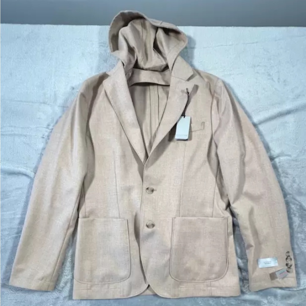 Men's Tan Hooded Jacket